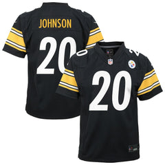 Nike Kaleb Johnson Pittsburgh Steelers Youth Team Game Jersey Black