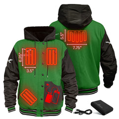 Philadelphia Eagles ActionHeat 5V Battery Heated Full-Snap Varsity Jacket Kelly Green/Black