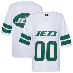 New York Jets Cuce Women's Rhinestone V-Neck Tunic White