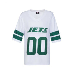 New York Jets Cuce Women's Rhinestone V-Neck Tunic White