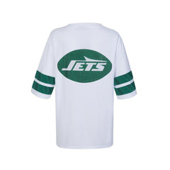 New York Jets Cuce Women's Rhinestone V-Neck Tunic White