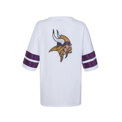 Minnesota Vikings Cuce Women's Rhinestone V-Neck Tunic White