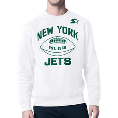 New York Jets Starter Green and White Forever Fleece Sweatshirt White