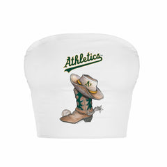 Athletics Tiny Turnip Women's Cowboy Boot Crop Tube Top - White - MLB on Sale