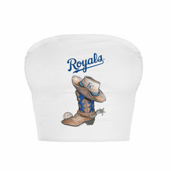 Kansas City Royals Tiny Turnip Women's Cowboy Boot Crop Tube Top - White - MLB Sale