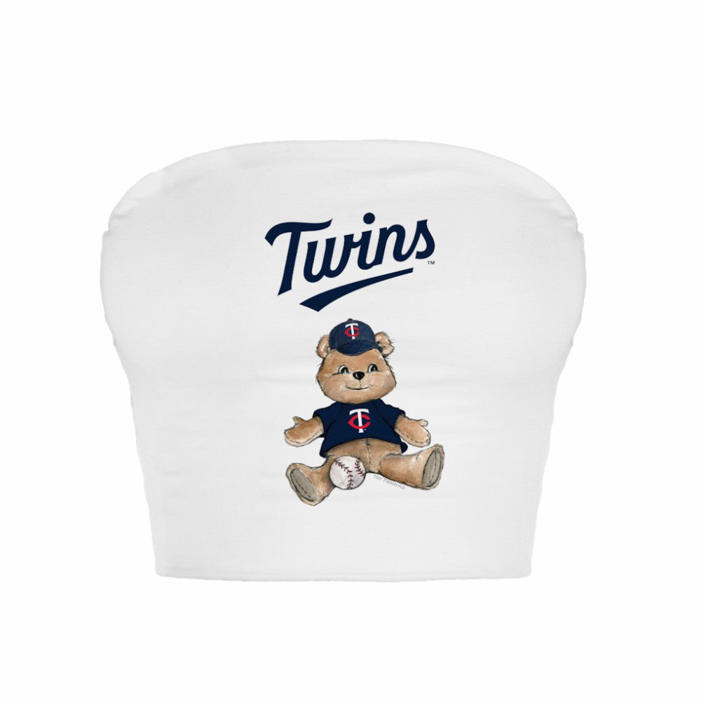 Minnesota Twins Tiny Turnip Women's Teddy Bear Crop Tube Top - White - MLB Online