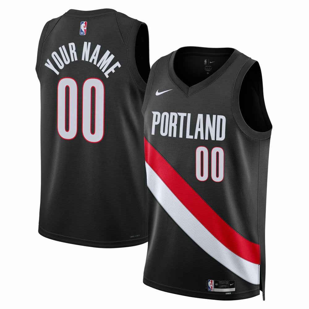 Portland Trail Blazers Unisex Swingman Custom Jersey Icon Edition Black | Nike