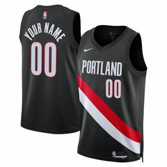 Portland Trail Blazers Unisex Swingman Custom Jersey Icon Edition Black | Nike