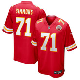 Nike Josh Simmons Kansas City Chiefs Team Game Jersey Red