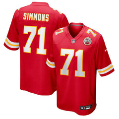 Nike Josh Simmons Kansas City Chiefs Team Game Jersey Red
