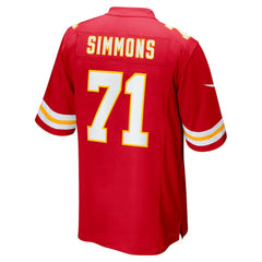 Nike Josh Simmons Kansas City Chiefs Team Game Jersey Red