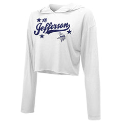 Justin Jefferson Minnesota Vikings Majestic Threads Women's Glitter Wordmark Hoodie White