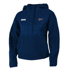 Detroit Tigers Columbia Women's Cloud Point Hooded Fleece Half-Snap Pullover Jacket - Navy - Columbia on Sale