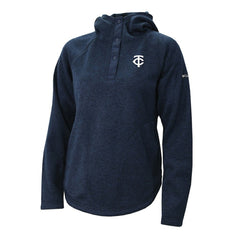 Minnesota Twins Columbia Women's Half-Snap Pullover Hoodie - Navy - Columbia on Sale