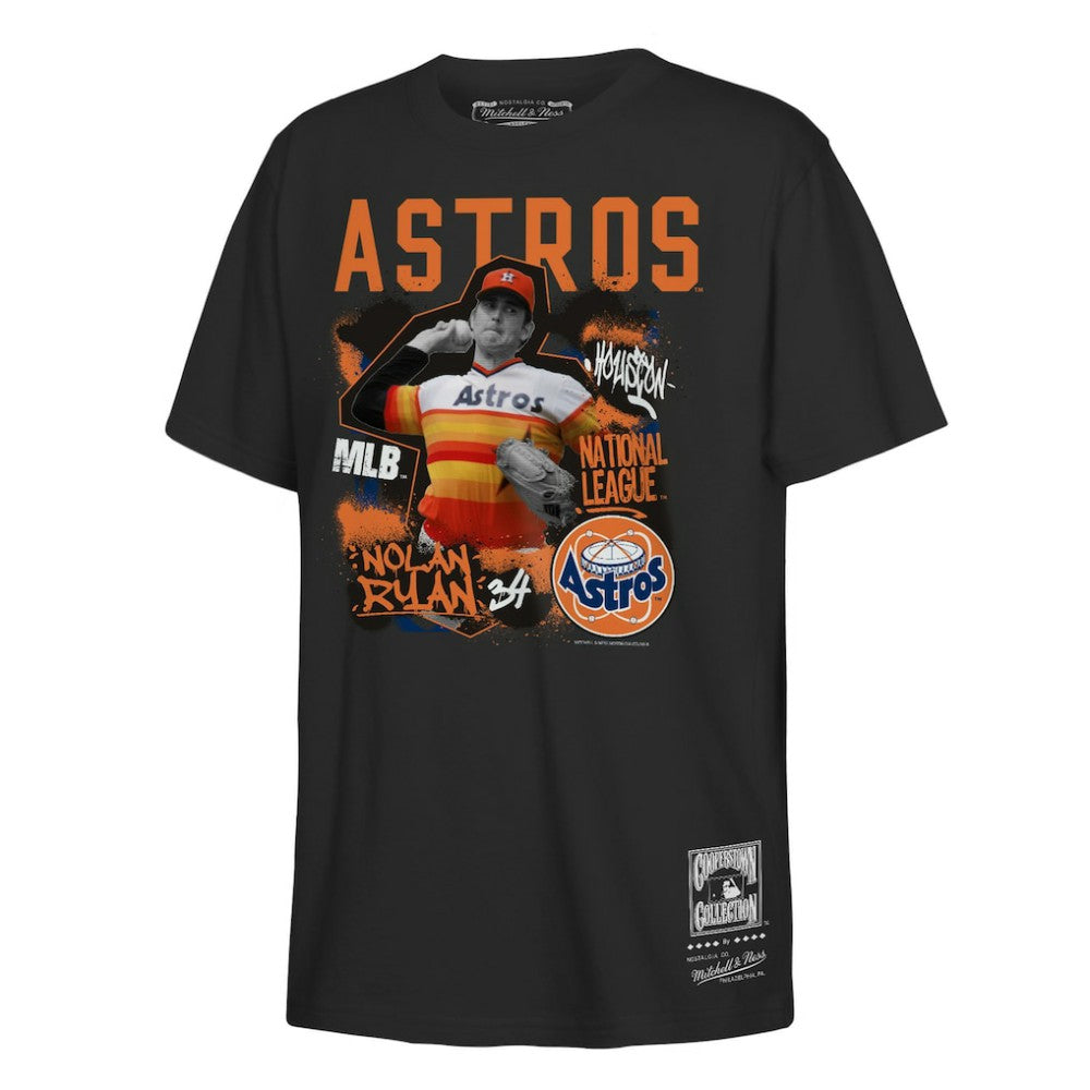 Nolan Ryan Houston Astros Mitchell & Ness Youth Cooperstown Star Moment T-Shirt - Black - Mitchell & Ness Sale