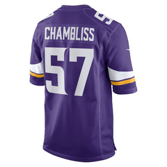 Nike Chaz Chambliss Minnesota Vikings Team Game Jersey Purple