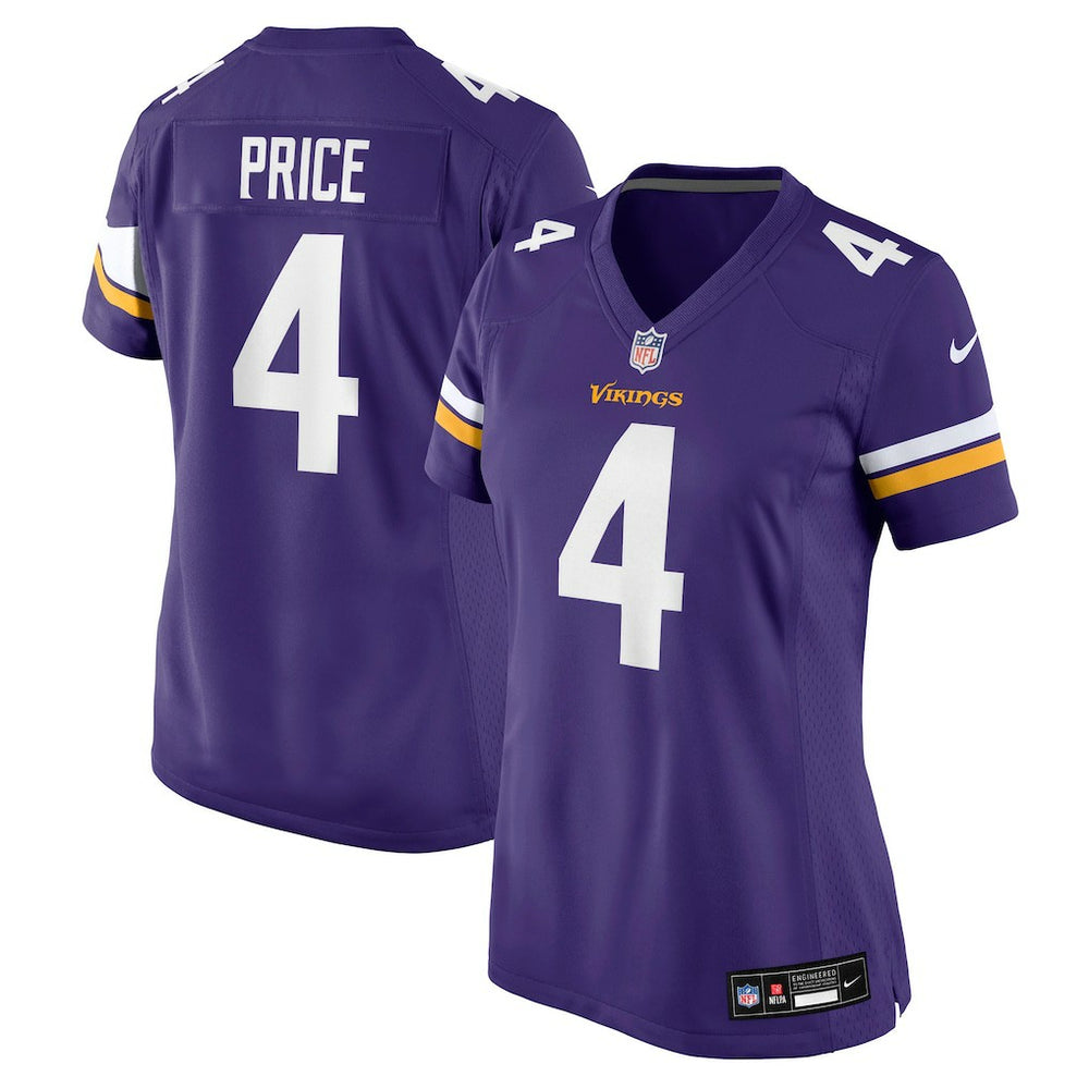 Nike Myles Price Minnesota Vikings Women's Team Game Jersey Purple