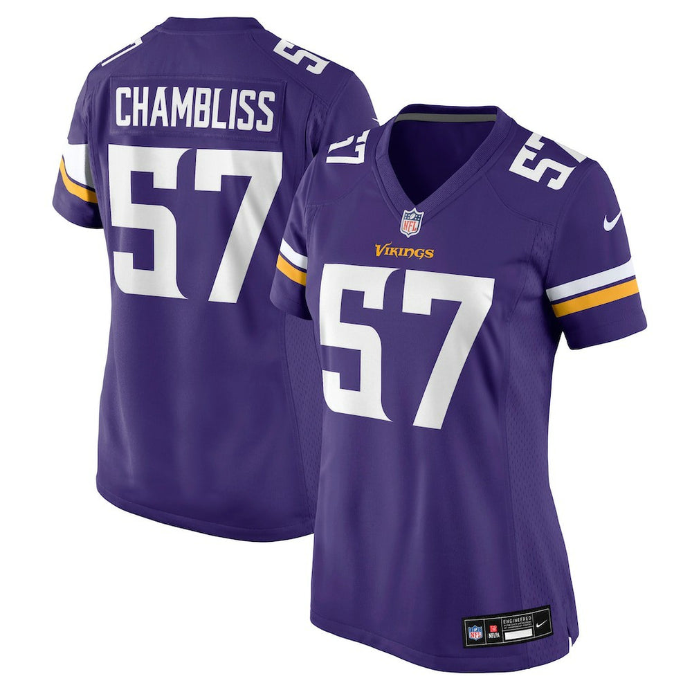 Nike Chaz Chambliss Minnesota Vikings Women's Team Game Jersey Purple