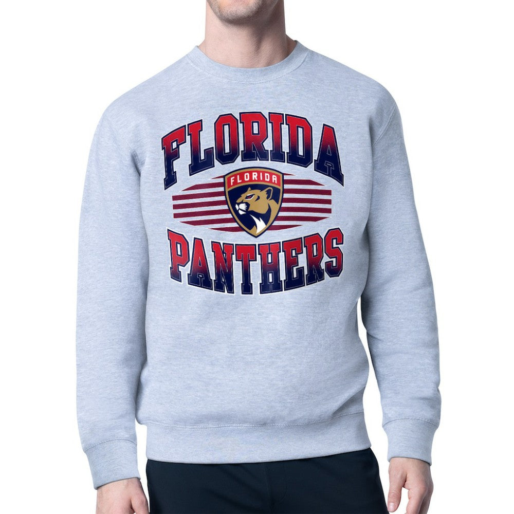 Florida Panthers Starter Team Grit Graphic Fleece Pullover Sweatshirt - Gray - NHL 203448432