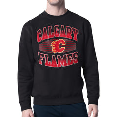 Calgary Flames Starter Team Grit Graphic Fleece Pullover Sweatshirt - Black - NHL 203448438