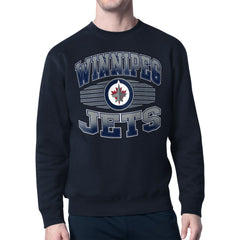 Winnipeg Jets Starter Team Grit Graphic Fleece Pullover Sweatshirt - Navy - NHL 203448455