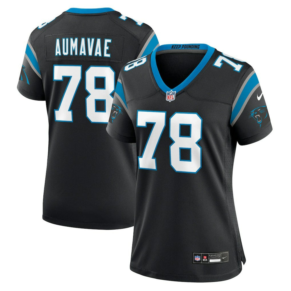 Nike Popo Aumavae Carolina Panthers Women's Team Game Jersey Black