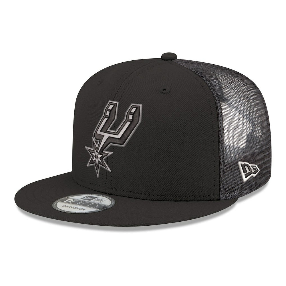 San Antonio Spurs Core Logo Meshback 9FIFTY Snapback Hat Black | New Era US