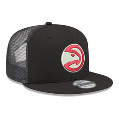 Atlanta Hawks Core Logo Meshback 9FIFTY Snapback Hat Black | New Era for sale