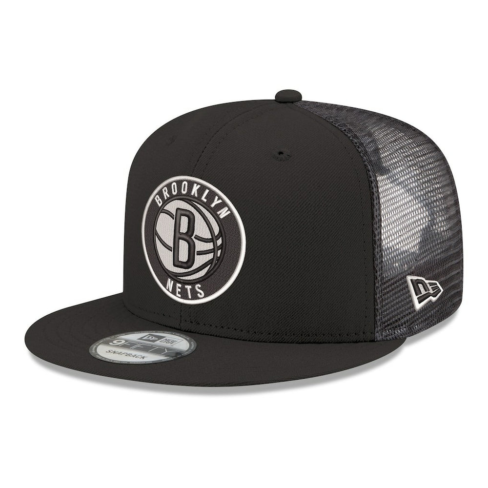 Brooklyn Nets Core Logo Meshback 9FIFTY Snapback Hat Black | New Era Lifestyle