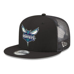 Charlotte Hornets Core Logo Meshback 9FIFTY Snapback Hat Black | New Era for sale