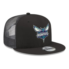 Charlotte Hornets Core Logo Meshback 9FIFTY Snapback Hat Black | New Era for sale