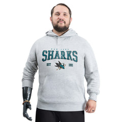 San Jose Sharks G-III Sports by Carl Banks Adaptive Classic Team Spirit Fleece Hoodie - Gray - NHL 203456456