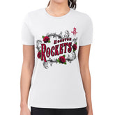 Houston Rockets G-III 4Her by Carl Banks Women's Super-Slim Fit Lightweight Roses Crew Neck T-Shirt White