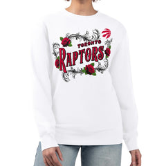 Toronto Raptors G-III 4Her by Carl Banks Women's Roses Fleece Tri-Blend Sweatshirt White