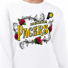 Indiana Pacers G-III 4Her by Carl Banks Women's Roses Fleece Tri-Blend Sweatshirt White