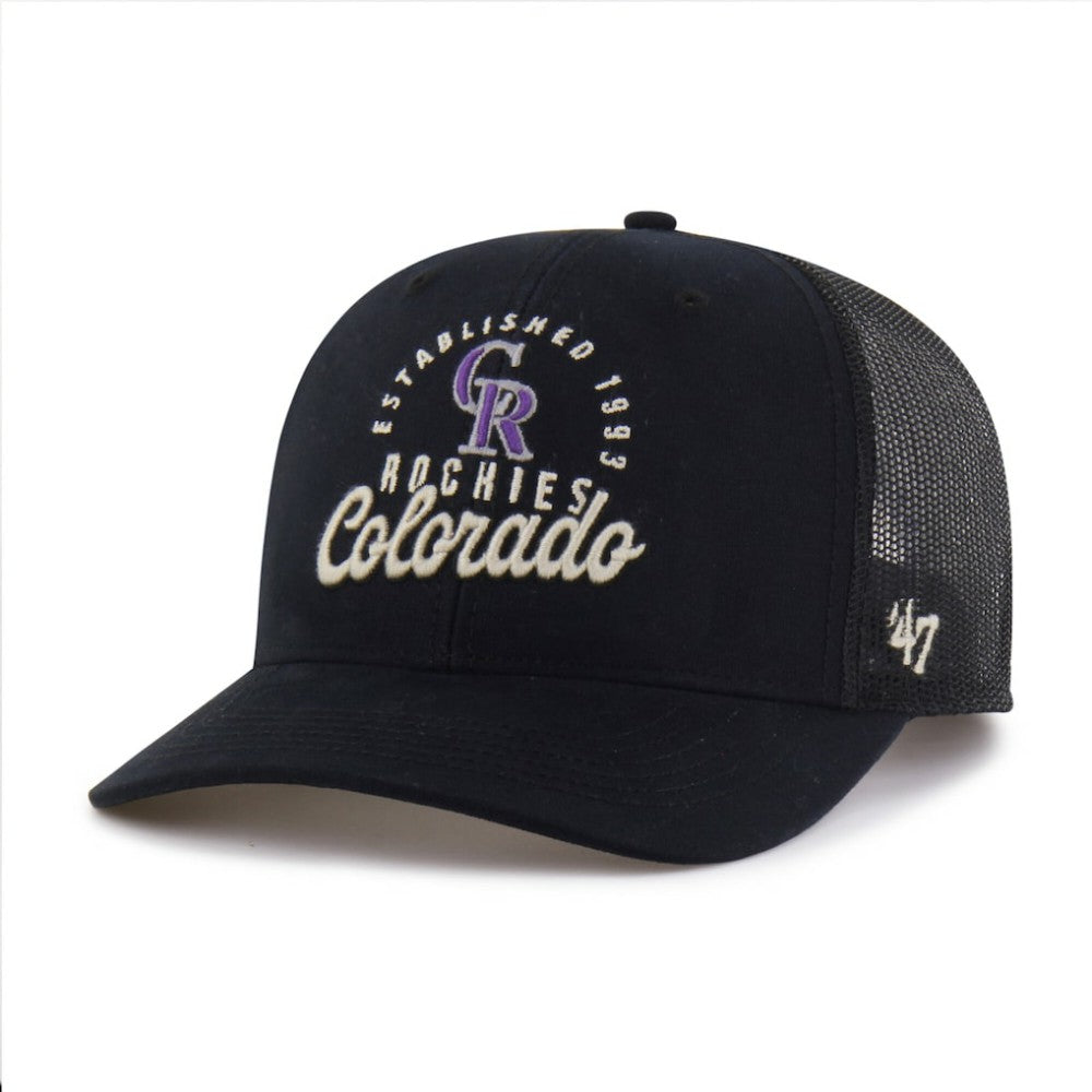 Colorado Rockies '47 Pitstop Trucker Adjustable Hat - Black - 47 brand Lifestyle
