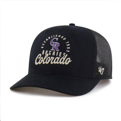 Colorado Rockies '47 Pitstop Trucker Adjustable Hat - Black - 47 brand Lifestyle