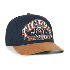 Detroit Tigers '47 Cooperstown Break Wood Suede Hitch Adjustable Hat - Navy/Brown - 47 brand Sale