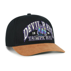 Tampa Bay Rays '47 Cooperstown Break Wood Suede Hitch Adjustable Hat - Black/Brown - 47 brand Sale