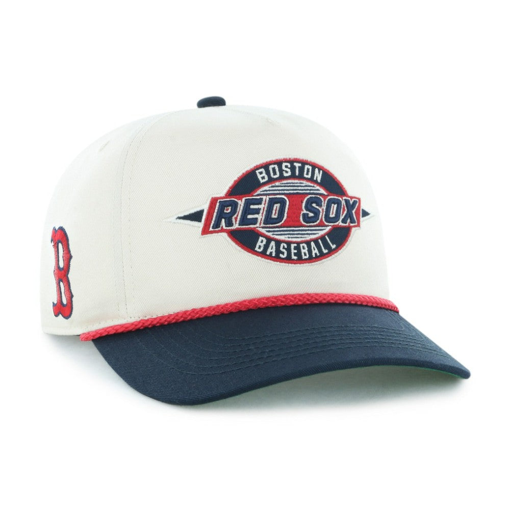 Boston Red Sox '47 Frame Out Hitch Adjustable Hat - Natural/Navy - 47 brand Lifestyle