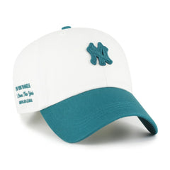 New York Yankees '47 Contemporary Tonal Clean Up Adjustable Hat - White/Teal - 47 brand on Sale