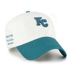 Kansas City Royals '47 Contemporary Tonal Clean Up Adjustable Hat - White/Teal - 47 brand Lifestyle