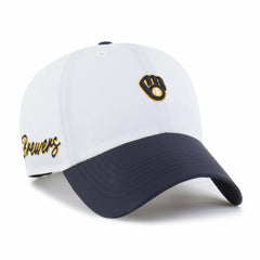 Milwaukee Brewers '47 Vista Mini Clean Up brrr° Adjustable Hat - White/Navy - 47 brand Sale