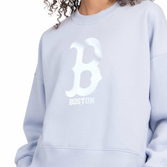 Boston Red Sox Starter Women's Pastels Boxy Fleece Sweatshirt - Light Blue - MLB Discount