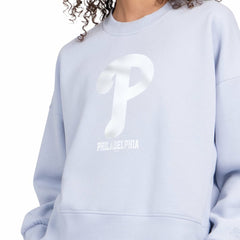 Philadelphia Phillies Starter Women's Pastels Boxy Fleece Sweatshirt - Light Blue - MLB on Sale