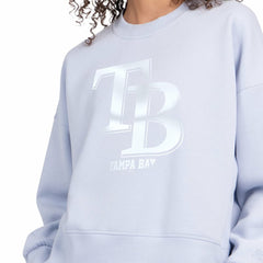 Tampa Bay Rays Starter Women's Pastels Boxy Fleece Sweatshirt - Light Blue - MLB Online