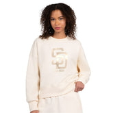 San Diego Padres Starter Women's Pastels Boxy Fleece Sweatshirt - Cream - MLB on Sale