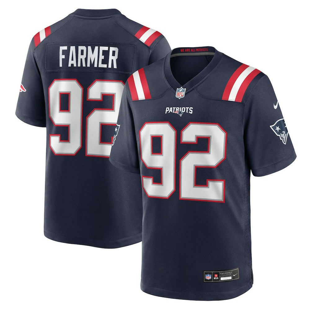 Nike Joshua Farmer New England Patriots Team Game Jersey Navy