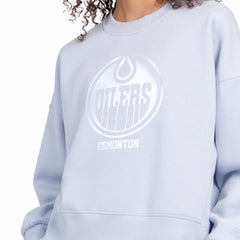 Edmonton Oilers Starter Women's Boxy Cropped Sweatshirt - Blue - NHL 203459798