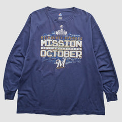 Milwaukee Brewers Majestic 2011 Long Sleeve T-Shirt - Blue - 2XVintage - Fanatics Online